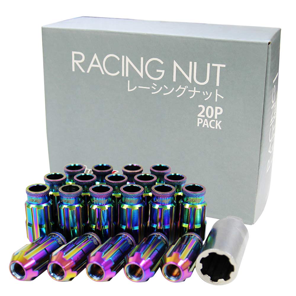 Durax Lightweight Aluminum Wheel Nut Racing Nut M12 P1.5 Through Nut Long Type with