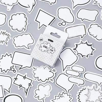 45 szt./opak. Kreatywne Czarne Białe Naklejki Etykiety Papierowe do Albumu Naklejki Dekoracyjne do Rękodzieła i Scrapbookingu Urocze Artykuły Papiernicze