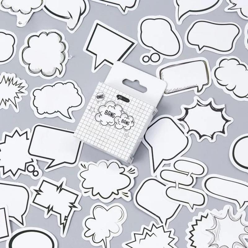 

45pcs/pack Creative Black White Bubble Album Paper Label Stickers Crafts and Scrapbooking Decorative Sticker Cute Stationery