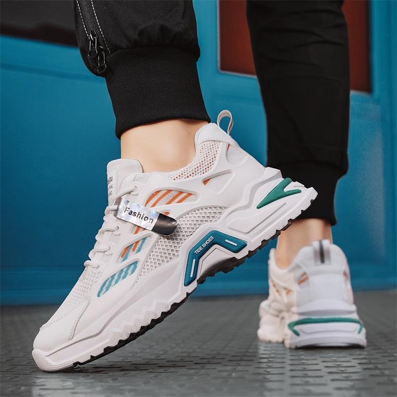 Men'S Casual Mesh Sneakers Four Seasons Comfort Breathable Lightweight Soft-Sole Outdoor Running Shoes Student Speed Sports Shoe