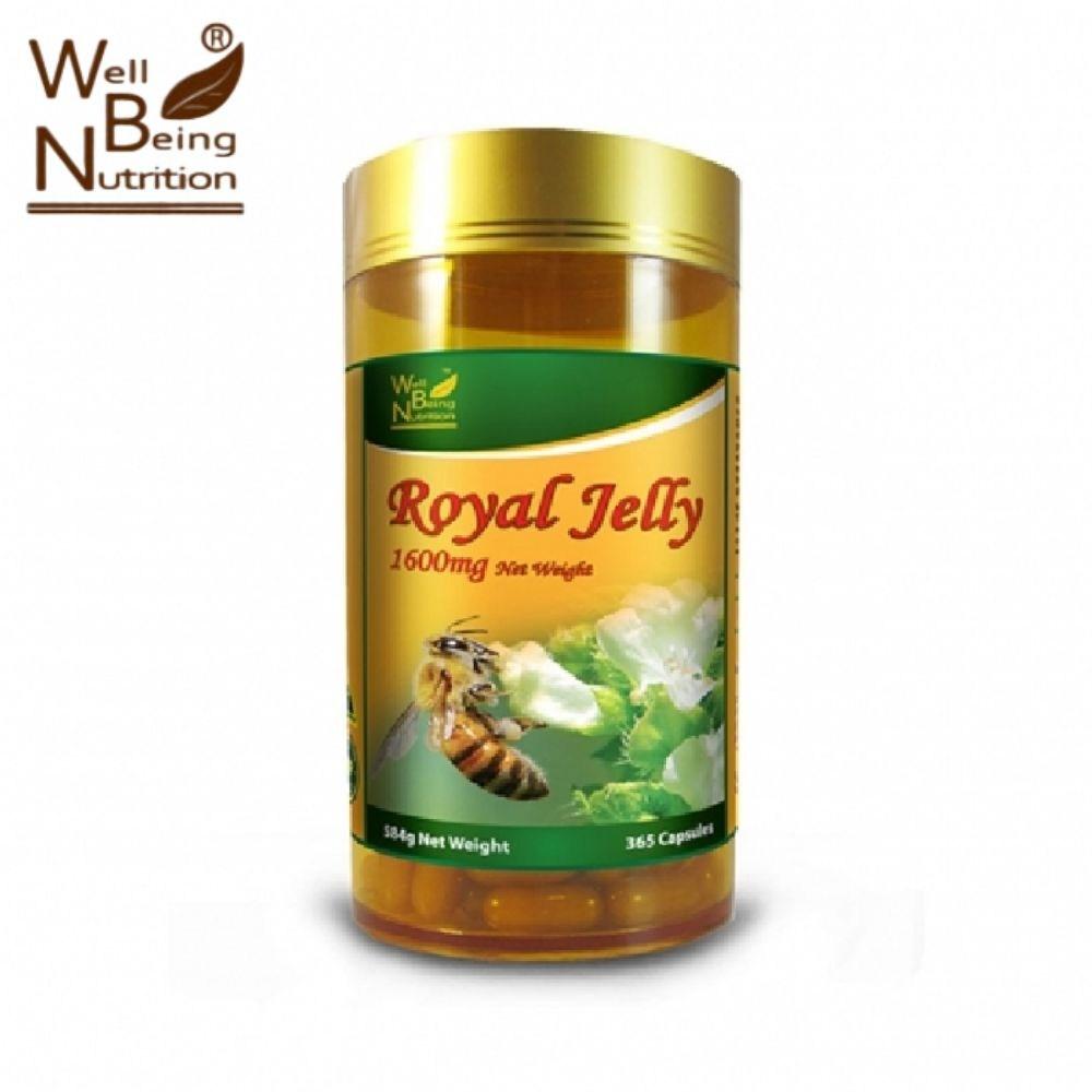 Wellbeing Nutrition Australian Nutritional Supplement Royal Jelly 1600 High-Concentration Raw Royal Jelly Hydroxydecenoic Acid 6% 365 Capsules 1 pcs