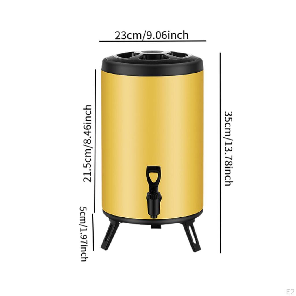 8L isolert drikkedispenser Vannurne i rustfritt stål med tapp og kald drikke