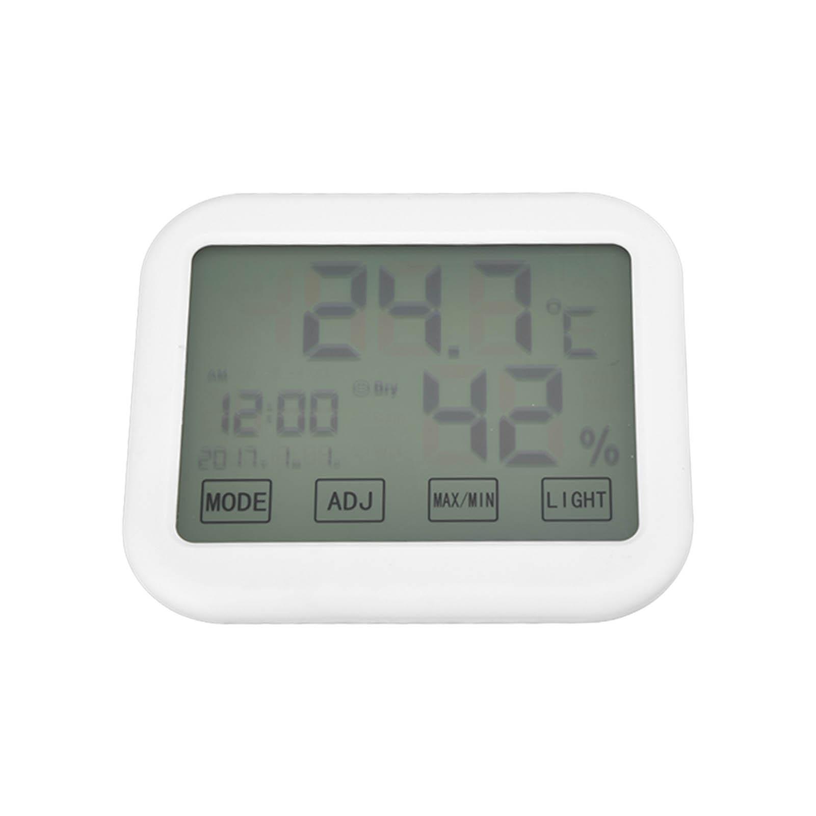 

Digital Thermometer Smart Touch Settings Alarm Clock Function Temperature Humidity Recorder with Luminous LCD Screen
