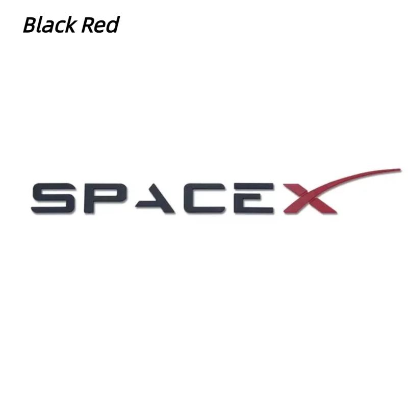 

ABS Space X Rear Boot Trunk Emblem Badge Car Sticker Decals for SpaceX Model 3 X S Y Car Styling Accessories Black Red