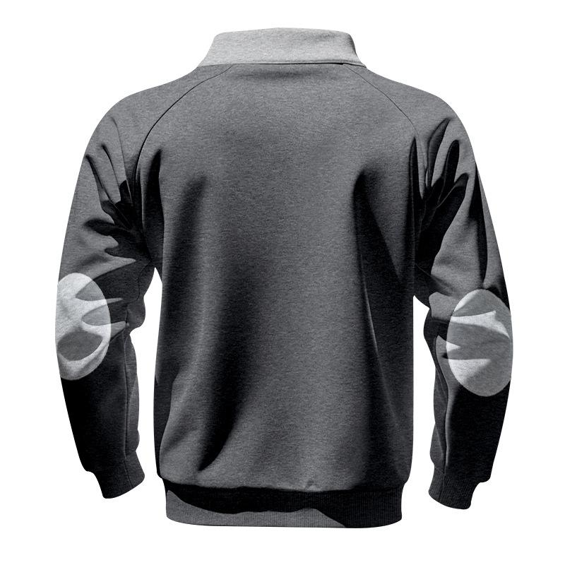 Pánská fleecová mikina podzim zima stojáček poloviční zip dlouhý rukáv ležérní sportovní pulovr s kapucí pánské topy