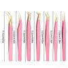 Stainless Steel Eyelash Extension Tweezer Anti-static Makeup Tool Professional Fiber Tip  Women