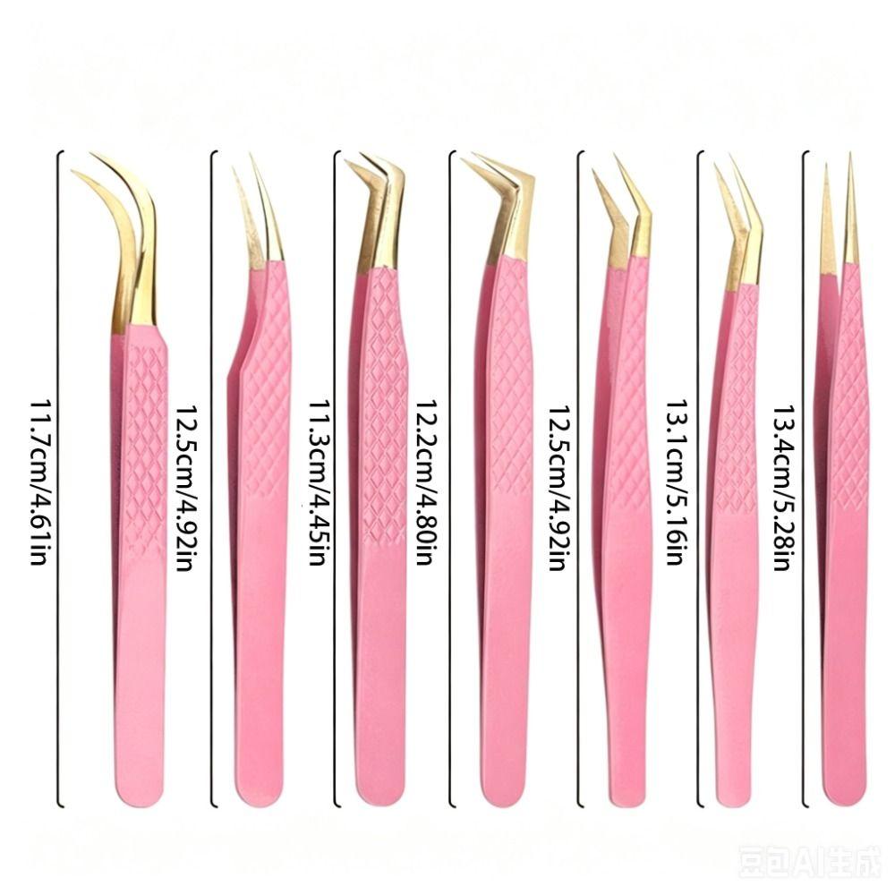 Stainless Steel Eyelash Extension Tweezer Anti-static Makeup Tool Professional Fiber Tip Women