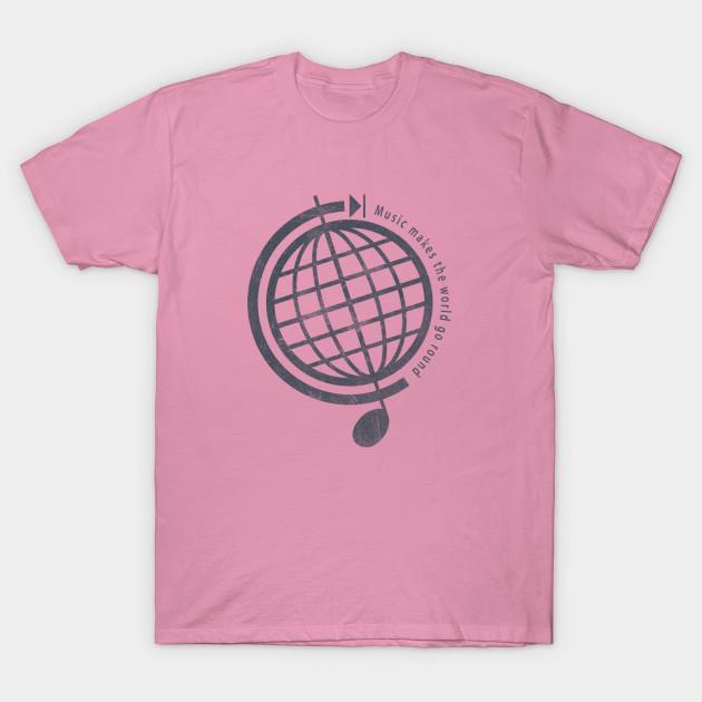 T Shirt Women Music Makes The World Go Round Harajuku Print Kawaii Tshirt Summer Short Sleeve Female T-Shirt Top Tee