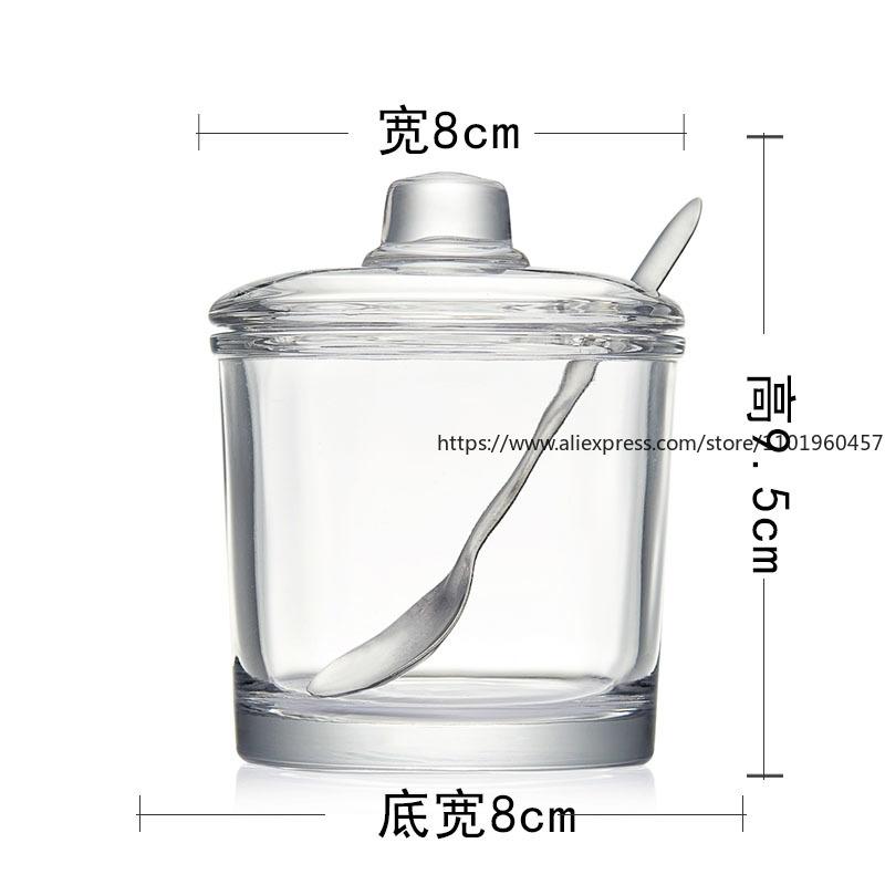 Kitchen Supplies Household Seasoning Jar Glass Seasoning Box Seasoning Jar Transparent Salt Storage Box Combination Set