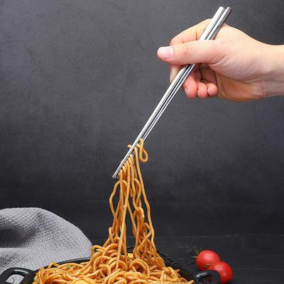 5 Pairs Stainless Steel Chopsticks High Hardness Reusable Anti-Slip Lightweight Metal Chopsticks