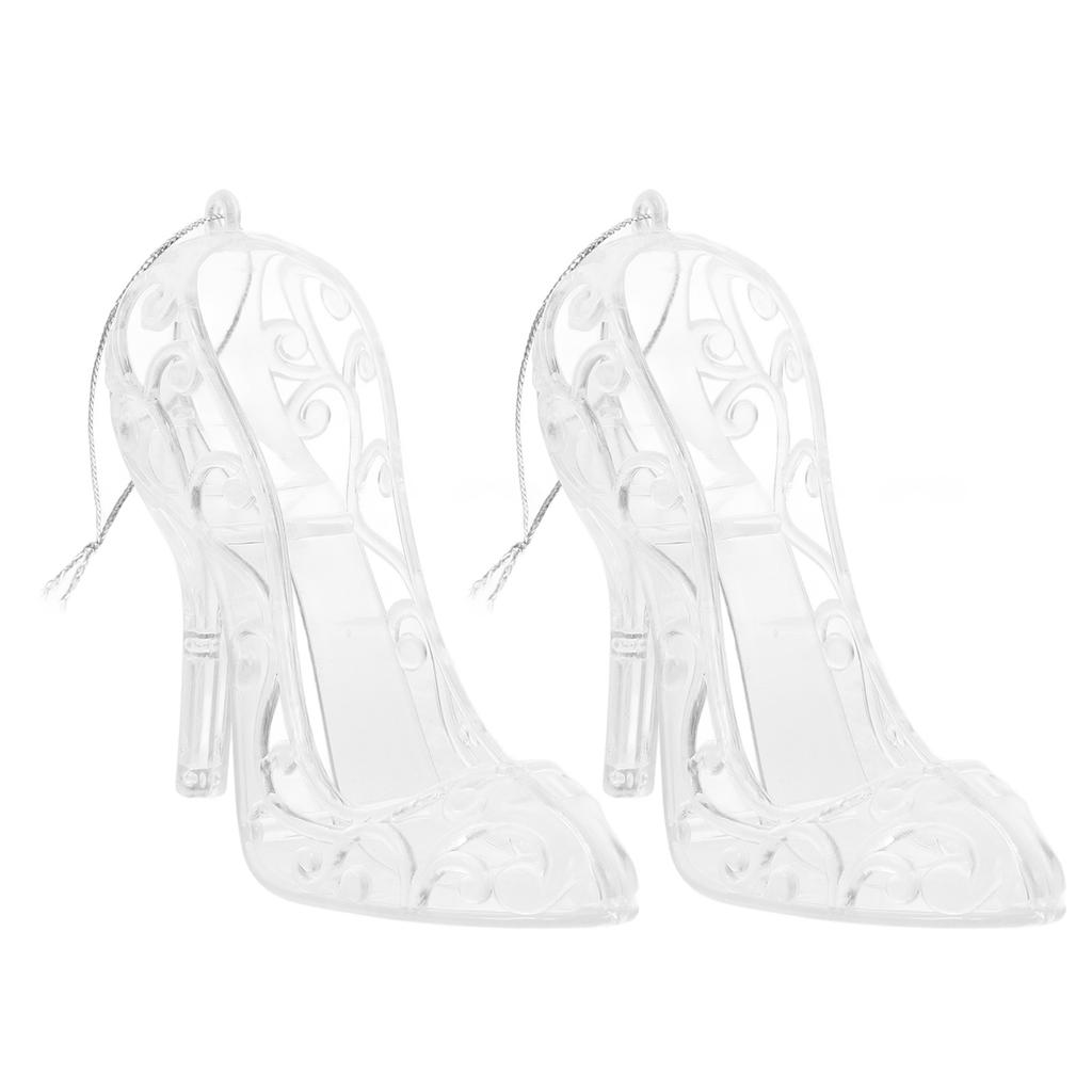 2pcs Clear Acrylic High Heel Hanging Ornaments Christmas Tree Hanging Pendants Decoration High Heel Pendants Hanging Ornaments