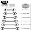 Implantatgrad Titan ASTM F136 Innengewinde Gerade Barbells Zungenring Ohrringe Piercing Schmuck Stange 2/5/50 Stück/Los