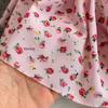 French Sexy Floral V-Neck Short Sleeve Lace-Up Waist Slim Pleated Long Dress
