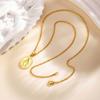 Elegant Oval Virgin Mary Pendant Necklace In Stainless Steel for Women