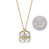 Variety of Four-leaf Clover Love for Women Clavicle Style Temperament Two-wear Trendy Pendant Necklace