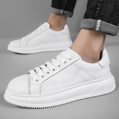ModeÄkta Läder Skateskor Herr Bekväma Herr Casual Utomhusskor Allmatchande Herr Klassiska Sneakers Vår Höst Herr Flats