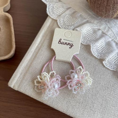 Koreanische Version von rosa und blau kariertem Liebes-Haarspange Haargummi wilde Kinder-Haaraccessoires Haarseil Seitenklemme