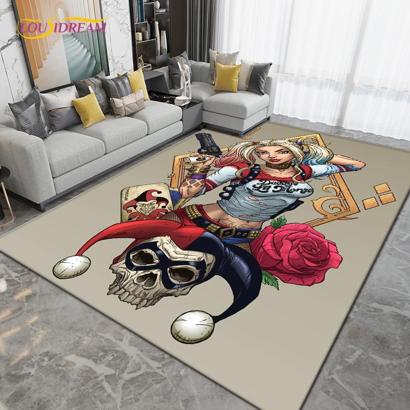 

Килимок для підлоги з мультфільмом Харлі Квін, Великий, Килим-килимок Дівчини-Клоуна для вітальні, спальні, Декорація, Нековзкий килимок для кухні, ванної кімнати 60x90cm