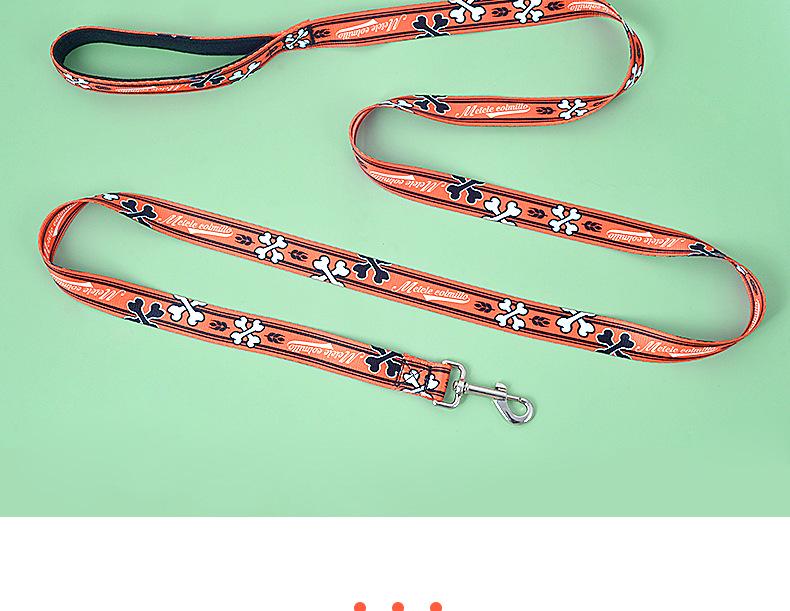 Polyester Printed Dog Leash with Logo - Explosion-Proof, Large Dog Traction Rope