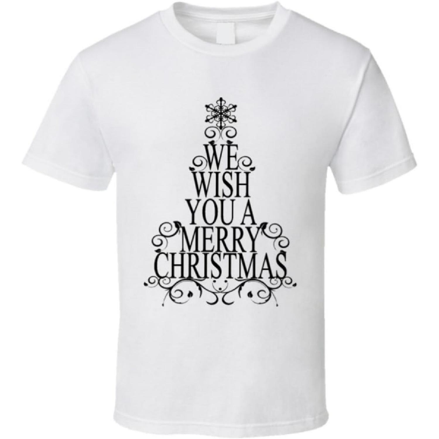 We Wish You A Merry Christmas Carol Tshirt S White S