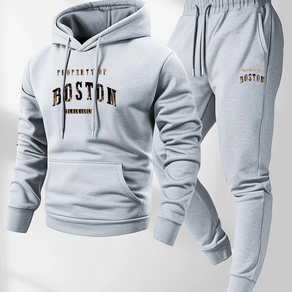 Trendy Hoodie Set Autumn Campus New Stripe Set Fashion Printed Hoodie Casual Pants