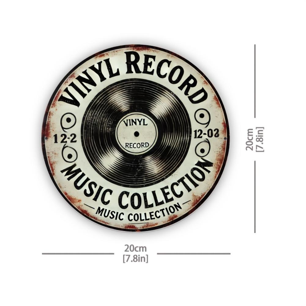 Stück Charmantes Vintage Vinyl Schallplatte Metallschild Retro Wandkunst für Zuhause Büro Ideales Geschenk für Musikliebhaber in Zimmerdekoration