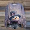 Women's Fashion Printed Long Sleeve Loose Round Neck Sweatshirt Top Fall