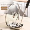 Kitchen Tool Stand with Sauce-Catching Tray, Vertical Support for Cooking Implements, Brushed 304 Steel Body, and Nonslip Base for Counter Use