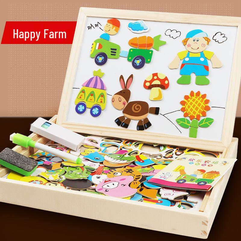 Magnetic Wooden Beads Puzzle Board: Early Education and Brain Teaser Toy for Kids