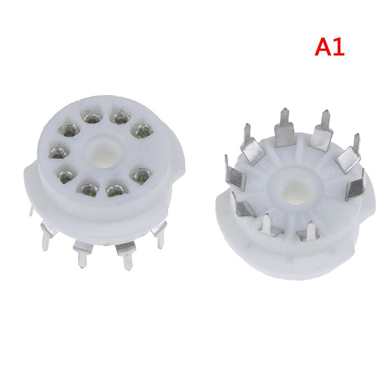 1 Pcs Gold Plated 9Pin Pcb Ceramic Tube Socket Valve Base For 12Ax7 12Au7 Ecc8383
