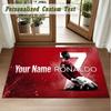 Crystal Velvet Square Rug Custom NameCristiano Ronaldo Pattern Non Slip Home Floor Decor Rug