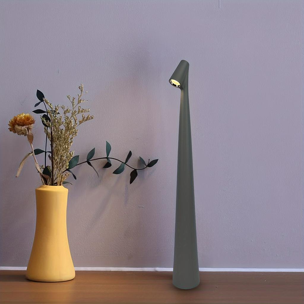 Rechargeable Cordless LED Table Lamp - Portable, Touch-Controlled, 3-Level Brightness, Matte Metal Finish, Battery-Powered for Indoor & Outdoor Use