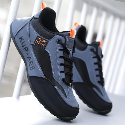 Spring New Men's Shoes Leather Surface Waterproof Sports Casual Shoes Soft Sole Lightweight Inner Height Increase Travel Shoes Dad Shoes