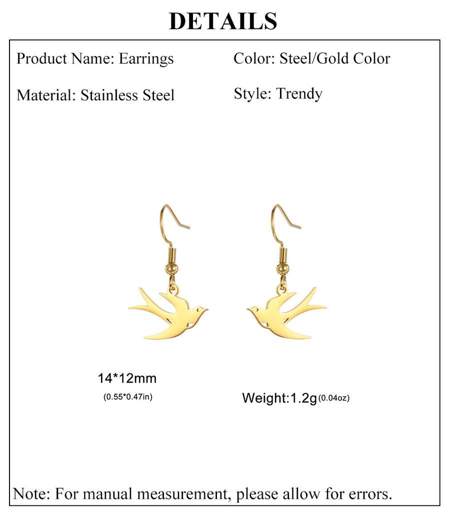 Cazador Stainless Steel Animal Swallow Drop Earrings for Women Birds Dangle Earrings Jewelry 2026 Trend Birthday Gift New