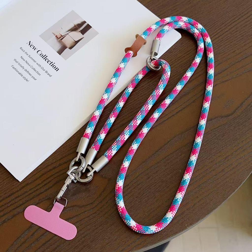 Dual-Function Anti-Lost Crossbody Phone Lanyard with Detachable Wrist Strap and Metal Buckle