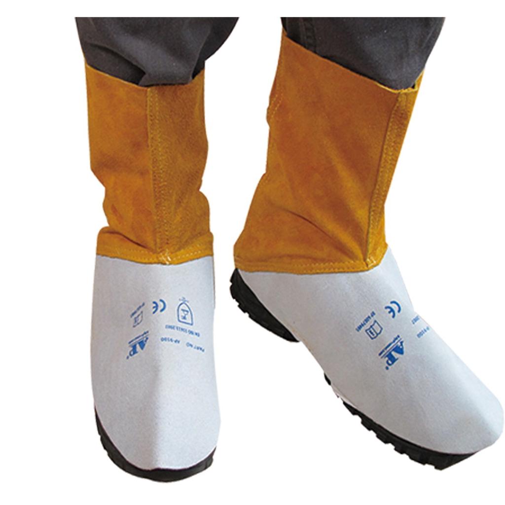 ZaoProteks ZP3002 Cowhide Leather Heat And Abrasion Resistant Welding Spats Welding Boot Protectors Welding Shoe Cover Welding Gaiters For Protection