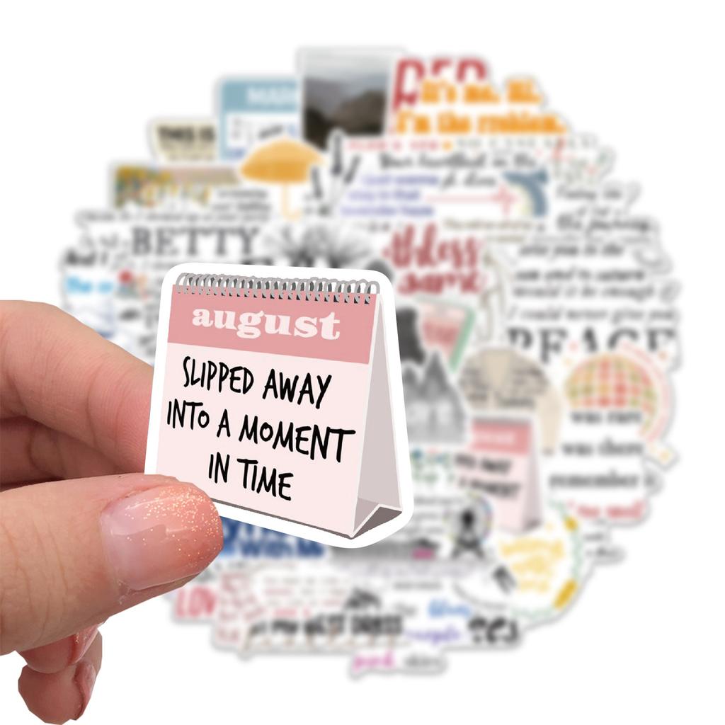 52 Taylor Album Lyrics Name Graffiti Stickers Decorate Suitcase DIY Waterproof Stickers