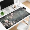 Plum Blossom Ink Art Extended Desk Mat Non Slip Rubber Stitched Edge Large Mousepad For Laptop Pc Office Desktop Gaming Setup
