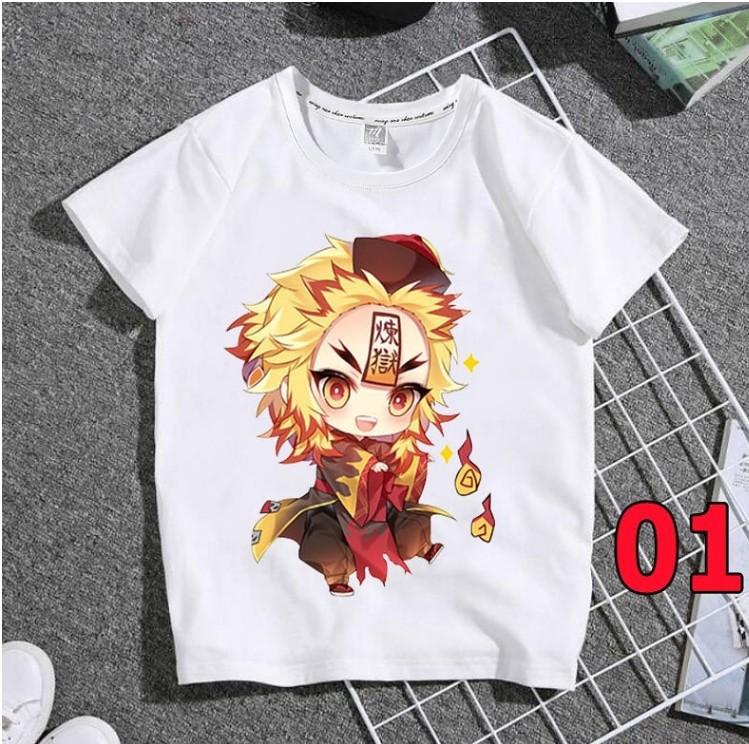 

Fashion Ghost Slayer Anime Kimetsu No Yaiba Print Kids Tops Loose Short Sleeves White Women s T-Shirts Harajuku Blouse Gil Tees S білий