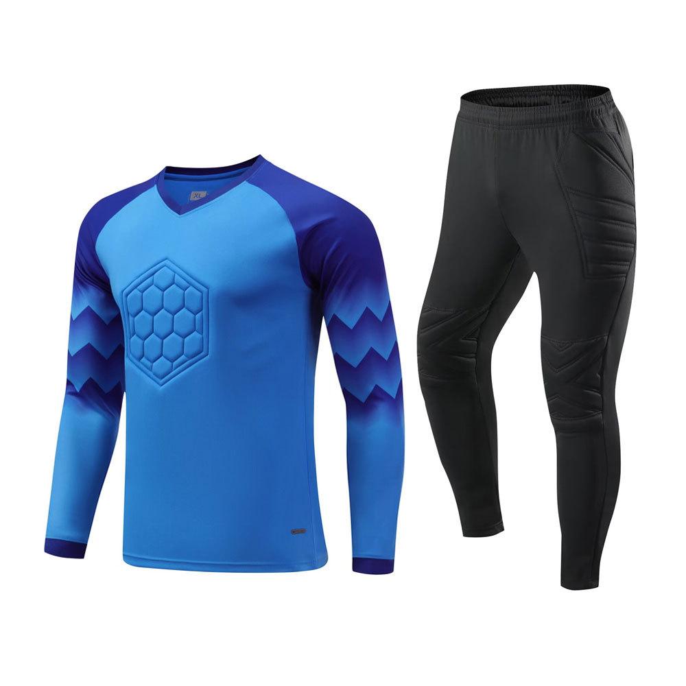Spot Wholesale Football Goalkeeper Jersey Boys Custom Goalkeeper Jersey Long Sleeve Sponge Pad Game Training Jersey