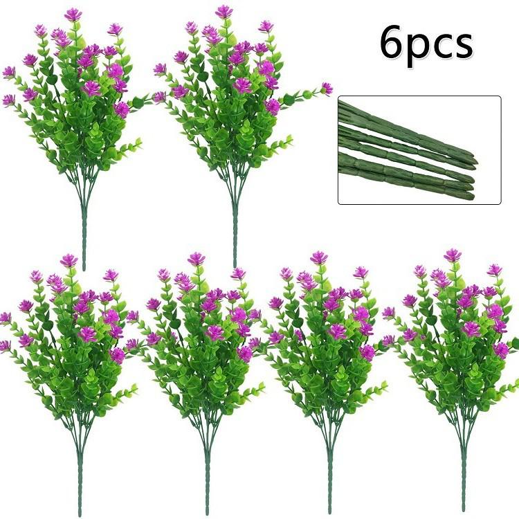 Eucalyptus Small Rose Artificial Purple Flowers - Desktop Decoration