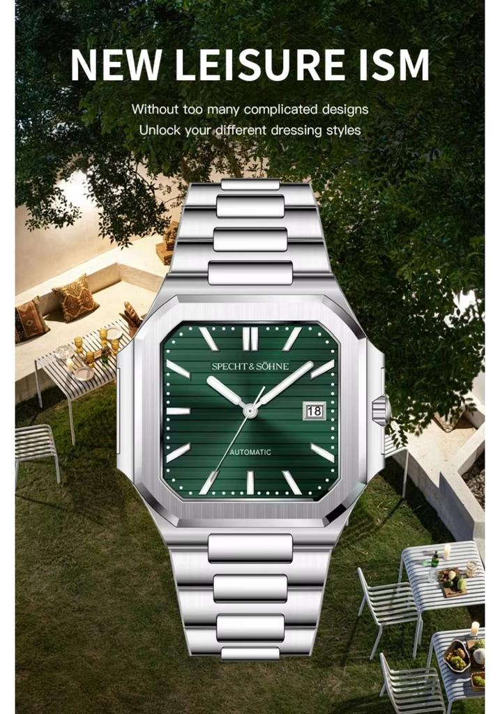2026 Specht & Söhne New Fashion Luxury Cubic 5821 Mechanical Watch For Men Sapphire Crystal Automatic Watch 50M Waterproof 41MM