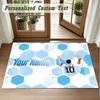 Crystal Velvet Square Rug Custom NameLionel Messi Pattern Non Slip Home Floor Decor Rug