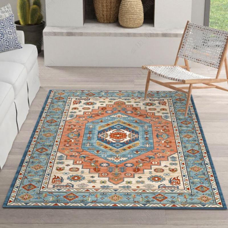American Bohemian Ethnic Style Festive Red Carpet Living Room Sofa Bedroom Study Kitchen Entrance Door Mat Non-slip Decor Rug