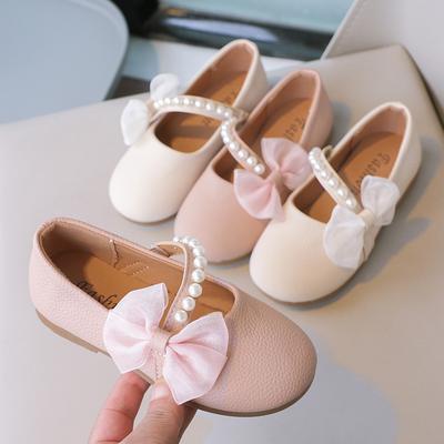 Kinder Mary Janes Schuhe für Party Hochzeit Kinder Elegant Prinzessin Schuhe mit Schleife Mädchen Perlen Ballerinas Lederschuhe Runde Zehen