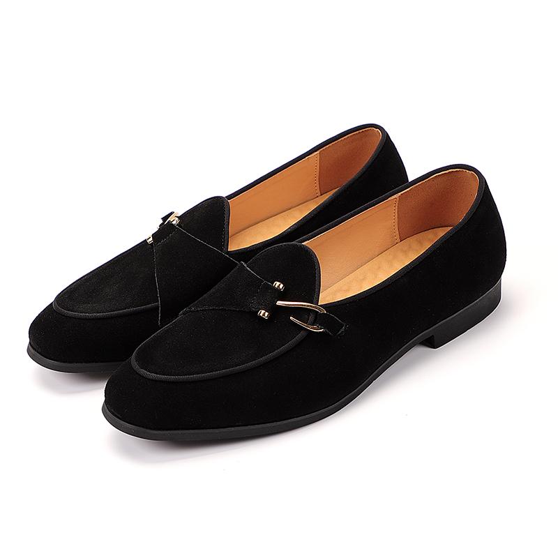 Fashion Fashion Men's Casual Shoes Cow Suede Genuine Leather Men British Style Bowknot Loafers Mens Slip-on Outdoor Driving Flats