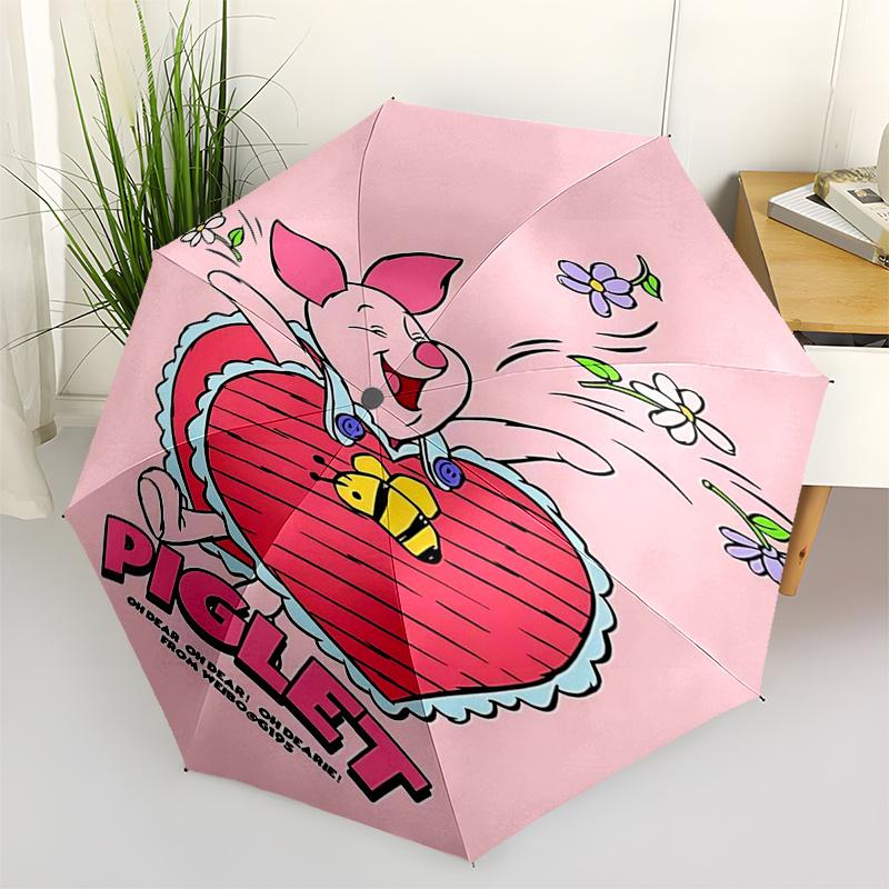 

Winnie and friends Themed Travel Umbrella-8 Ribs Automatic Opening and Closing, Portable Folding Design, Compact and Stylish Umbrella