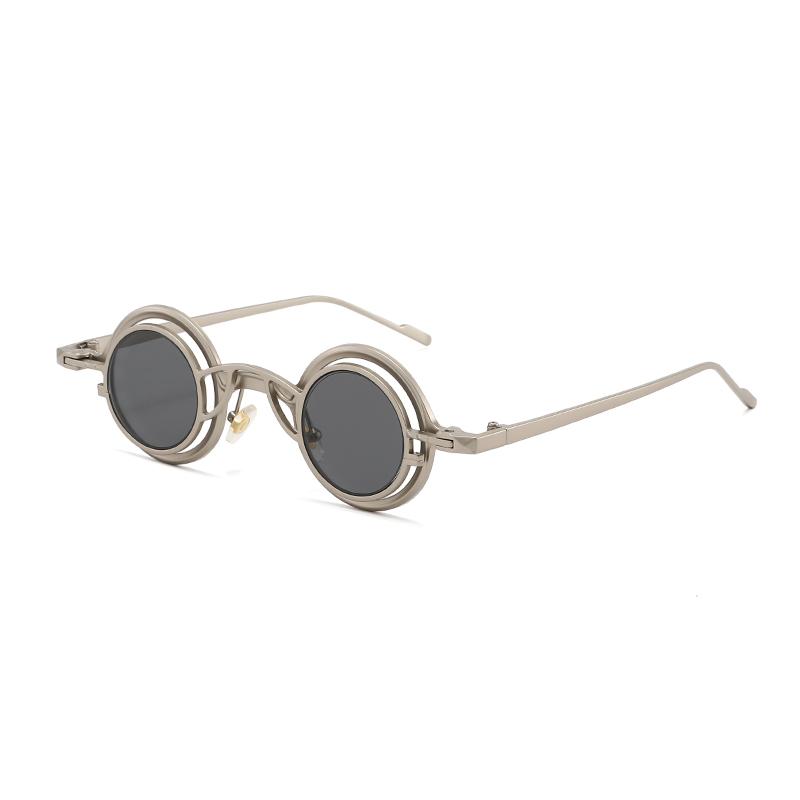 Retro Round Metal High-end Sunglasses for Men and Women Fashion Trendy Sunscreen Outdoor Sunshade UV Resistant Glasses