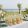 20Pcs Disposable Paper Straws, Hawaiian Palm Tree Party Drink Straws, Cocktail Paper Straws, Green Coconut Summer Decor