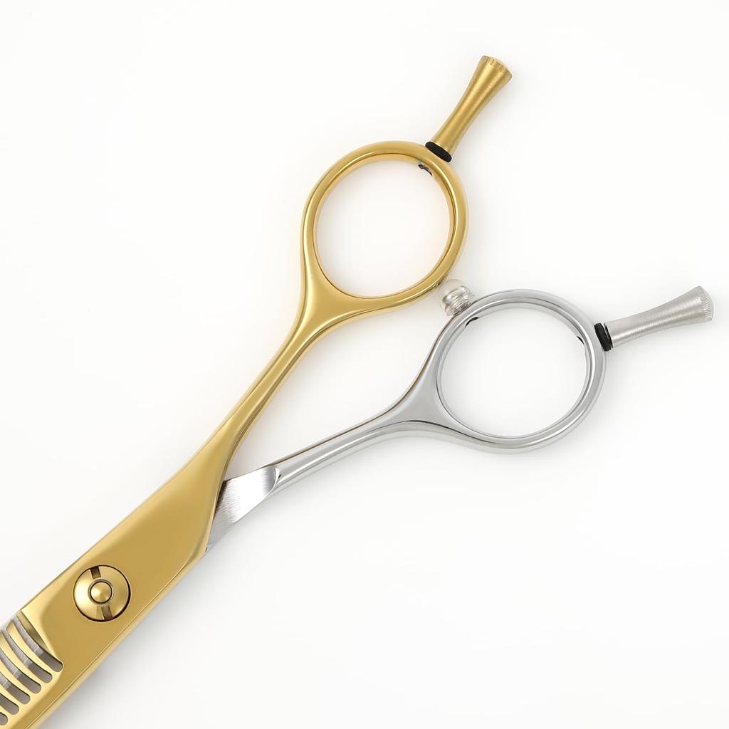 DEEDS GDZ630CT Thinning Gold Titanium X Thinning Scissors with Blades Approximately Thinning Professional Hairdressing Case Included [PF] Scissors,